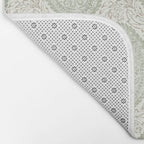 Block Print Paisley - sage and light taupe Bath Mat Gallery Image 2