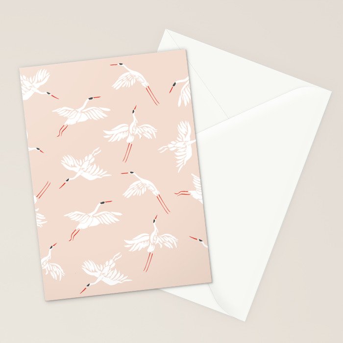 Crane Dance Stationery Card Gallery Image 2