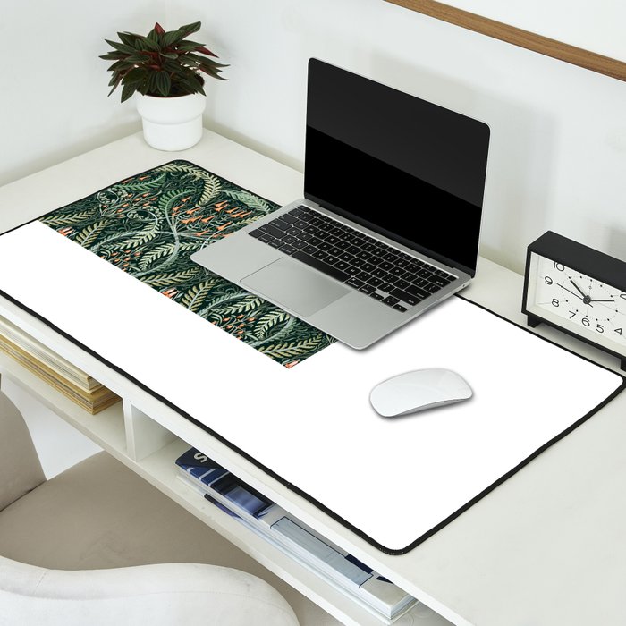 Woodland soil Morris style emerald Desk Mat Gallery Image 2