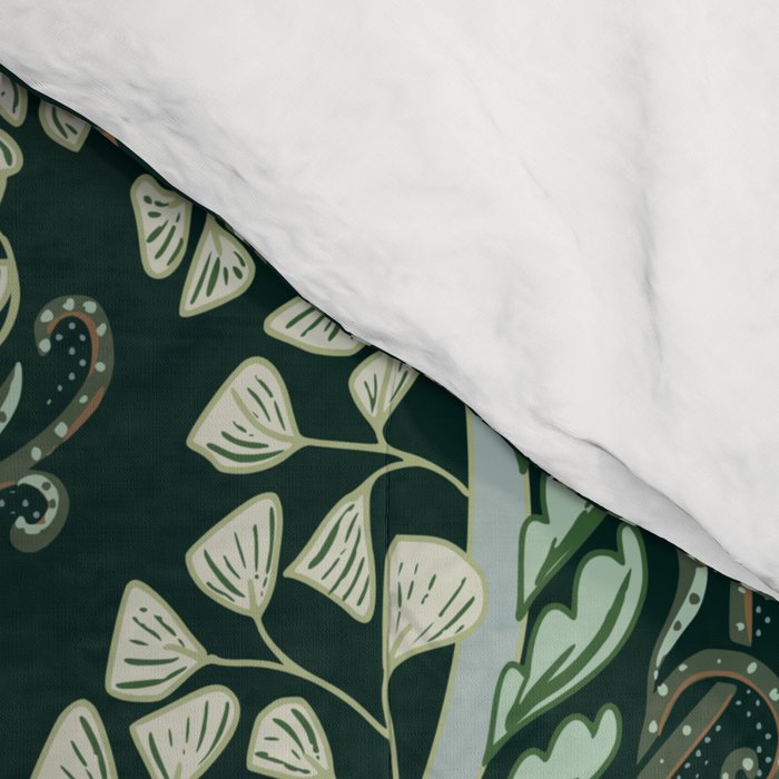 Woodland soil Morris style emerald Comforter Gallery Image 4