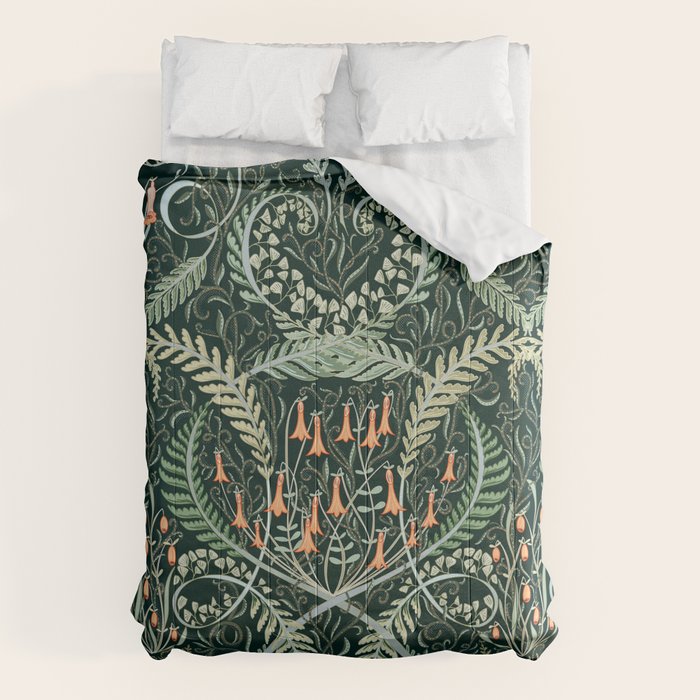Woodland soil Morris style emerald Comforter Gallery Image 1