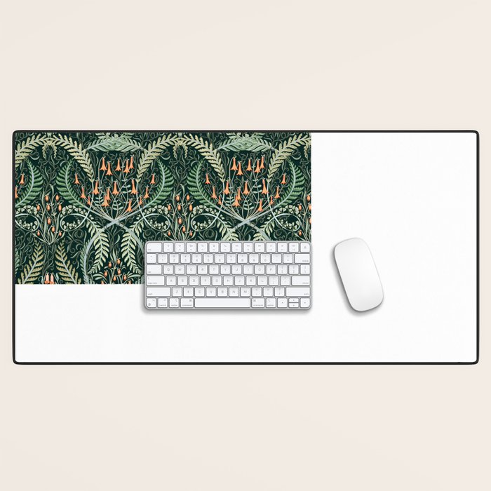 Woodland soil Morris style emerald Desk Mat Gallery Image 1