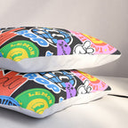 Retro cartoon sticker label pattern Pillow Sham Gallery Image 3
