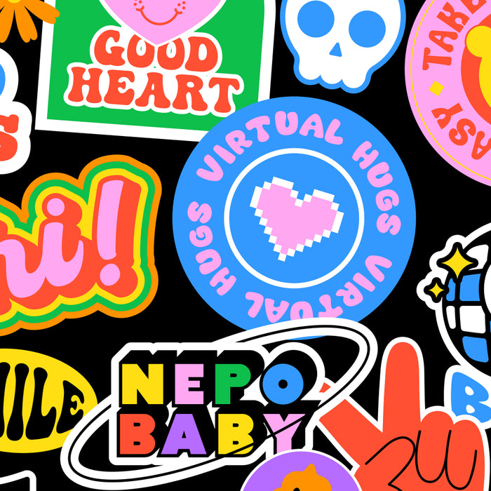 Retro cartoon sticker label pattern Coffee Mug Gallery Image 2