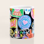 Retro cartoon sticker label pattern Coffee Mug Gallery Image 4