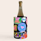 Retro cartoon sticker label pattern Wine Chiller Gallery Image 1