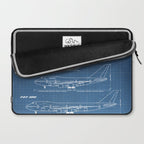 Boeing 747 Family Blueprint in High Resolution (light blue) Laptop Sleeve Gallery Image 2