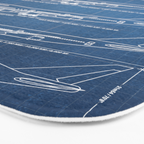 Boeing 747 Family Blueprint in High Resolution (light blue) Bath Mat Gallery Image 3