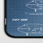 Boeing 747 Family Blueprint in High Resolution (light blue) Laptop Sleeve Gallery Image 3