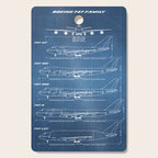 Boeing 747 Family Blueprint in High Resolution (light blue) Cutting Board Gallery Image 1