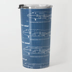 Boeing 747 Family Blueprint in High Resolution (light blue) Travel Mug Gallery Image 3