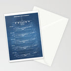 Boeing 747 Family Blueprint in High Resolution (light blue) Stationery Card Gallery Image 2