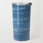 Boeing 747 Family Blueprint in High Resolution (light blue) Travel Mug Gallery Image 2