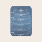 Boeing 747 Family Blueprint in High Resolution (light blue) Bath Mat Gallery Image 1