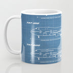 Boeing 747 Family Blueprint in High Resolution (light blue) Coffee Mug Gallery Image 3