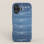 Boeing 747 Family Blueprint in High Resolution (light blue) iPhone Case Gallery Image 1
