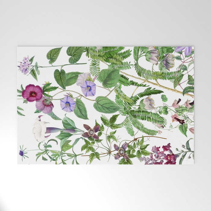 Marvelling In Mauve Botanical Illustration Welcome Mat Gallery Image 1