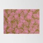 Pink Ginkgo Leaf Pattern Rug Gallery Image 2
