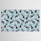 Boston Terrier Dogs Pattern Blue Tablecloth Gallery Image 2