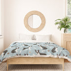 Boston Terrier Dogs Pattern Blue Duvet Cover Gallery Image 3