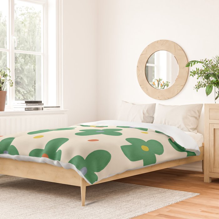 Green Flowers Duvet Cover Gallery Image 2