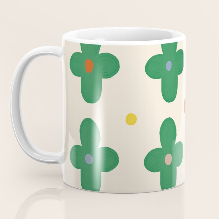 Green Flowers Coffee Mug Gallery Image 3