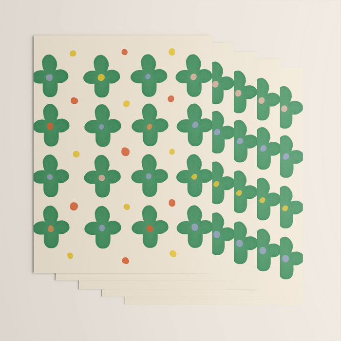 Green Flowers Wrapping Paper Gallery Image 3
