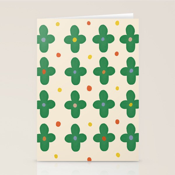 Green Flowers Stationery Card Gallery Image 1
