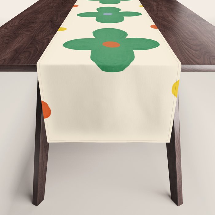Green Flowers Table Runner Gallery Image 1