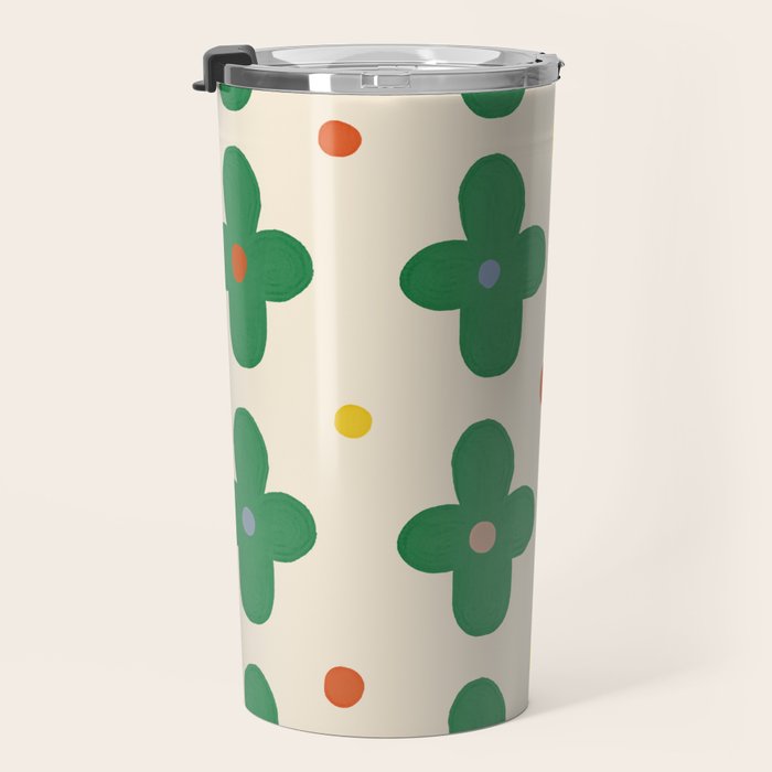 Green Flowers Travel Mug Gallery Image 3