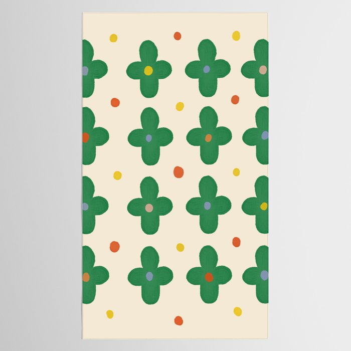 Green Flowers Tablecloth Gallery Image 2