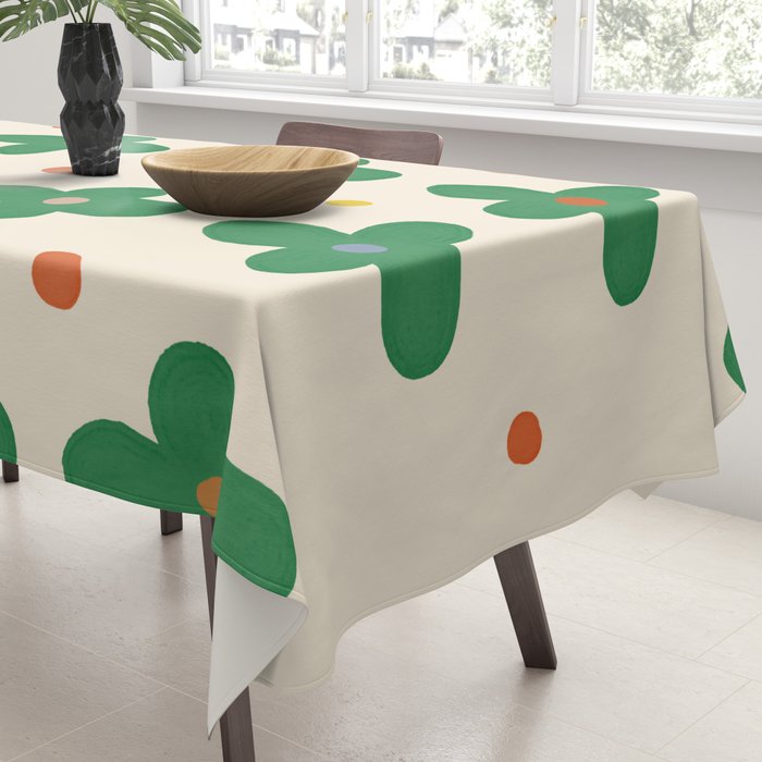 Green Flowers Tablecloth Gallery Image 3