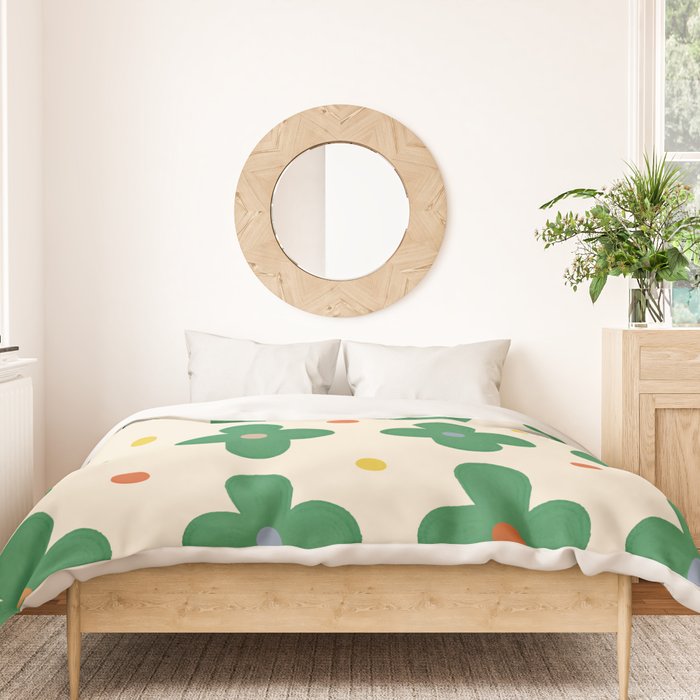 Green Flowers Duvet Cover Gallery Image 3