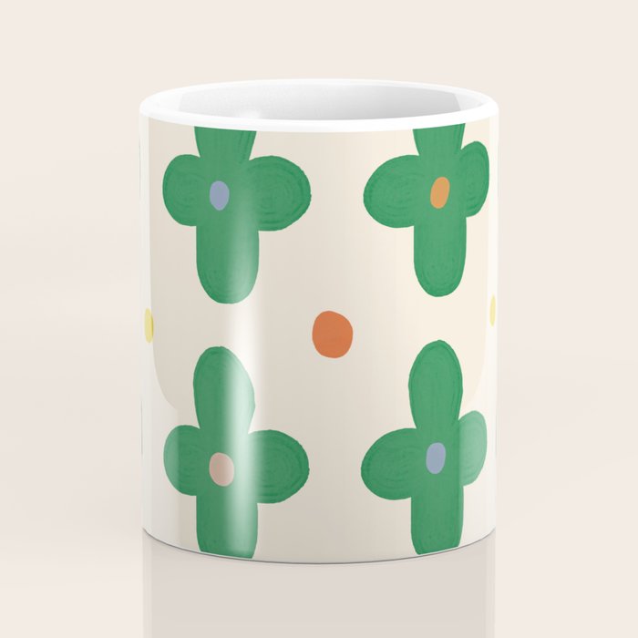 Green Flowers Coffee Mug Gallery Image 4
