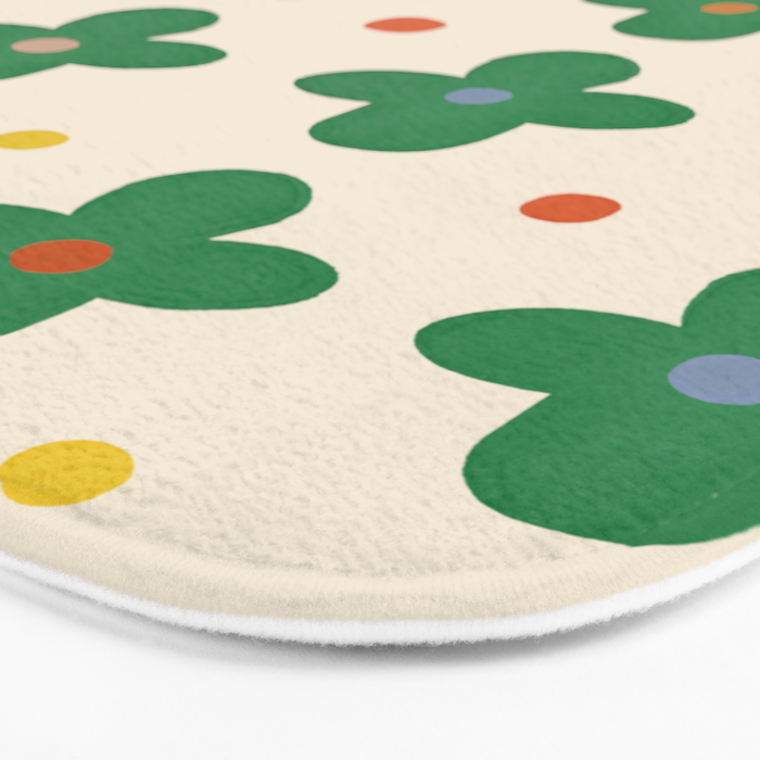 Green Flowers Bath Mat Gallery Image 3
