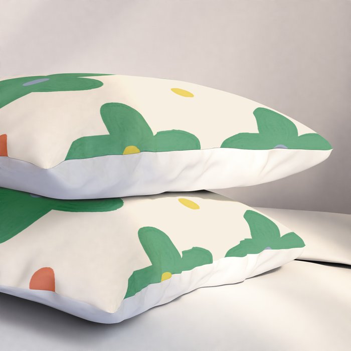 Green Flowers Pillow Sham Gallery Image 3