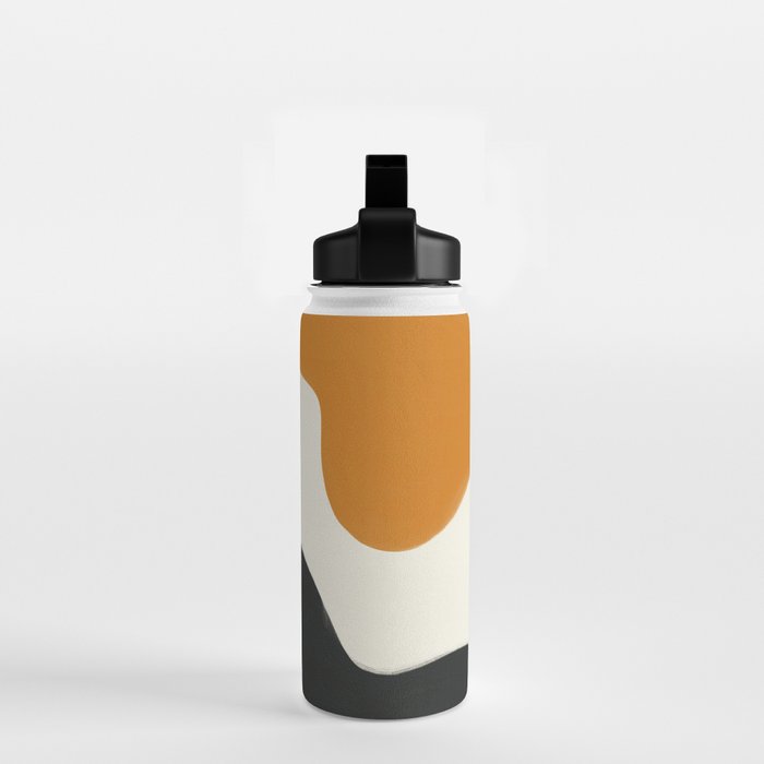 Neutral black orange curves Water Bottle Gallery Image 2