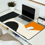 Neutral black orange curves Desk Mat Gallery Image 2