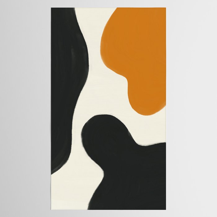 Neutral black orange curves Tablecloth Gallery Image 2