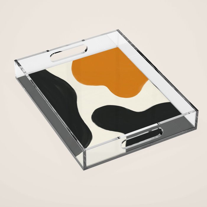 Neutral black orange curves Acrylic Tray Gallery Image 1