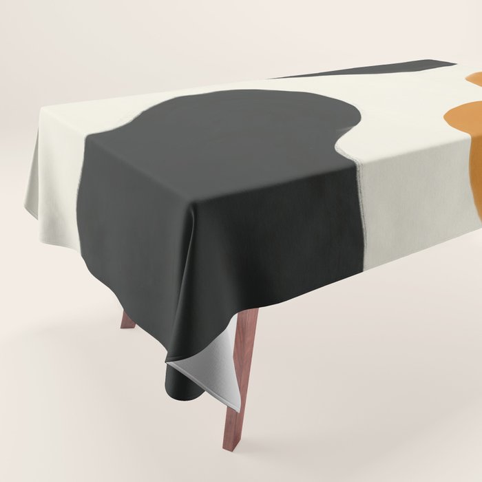 Neutral black orange curves Tablecloth Gallery Image 1