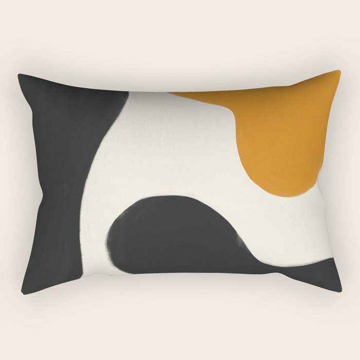 Neutral black orange curves Rectangular Pillow Gallery Image 2