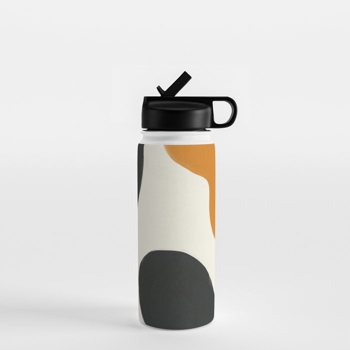 Neutral black orange curves Water Bottle Gallery Image 1