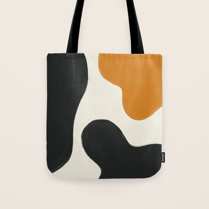 Neutral black orange curves Tote Bag Gallery Image 1