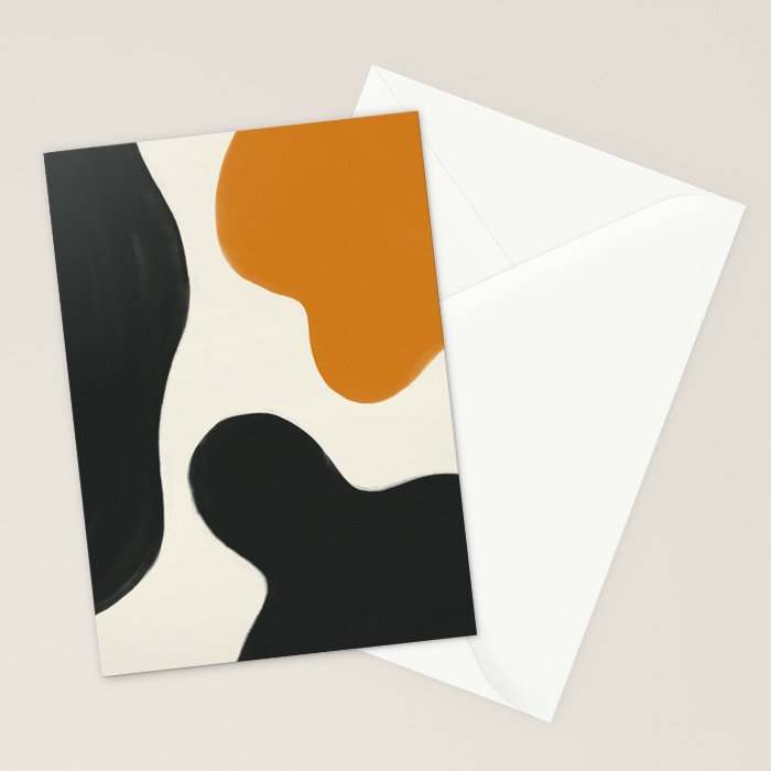 Neutral black orange curves Stationery Card Gallery Image 2