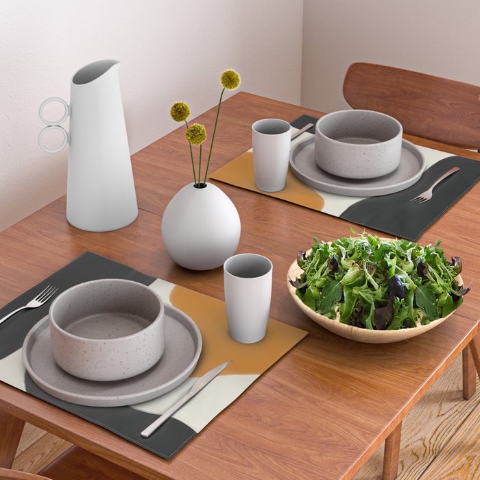 Neutral black orange curves Placemat Gallery Image 2