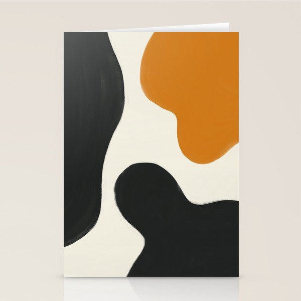 Neutral black orange curves Stationery Card Gallery Image 2