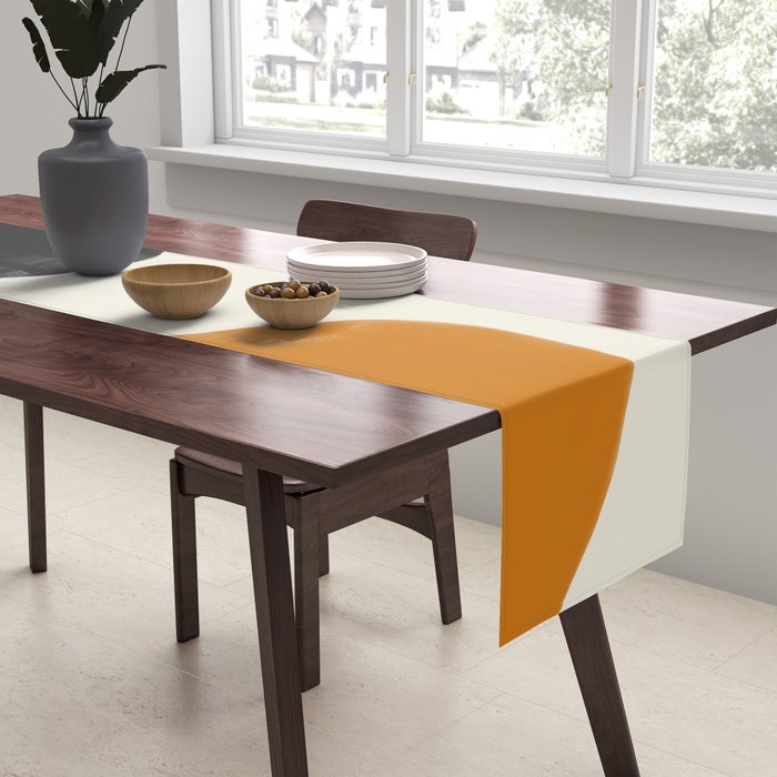 Neutral black orange curves Table Runner Gallery Image 2
