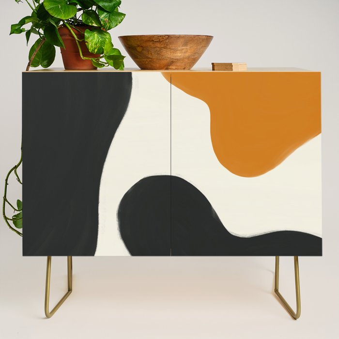 Neutral black orange curves Credenza Gallery Image 1