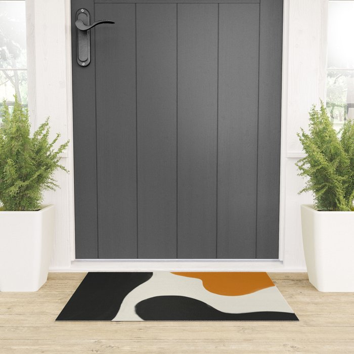 Neutral black orange curves Welcome Mat Gallery Image 3